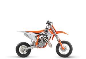 Die KTM SX-F 50 ist ein leistungsstarkes Kinder-Motorrad, ideal für den Einstieg in den Motocross-Sport.