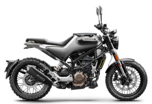 Die Husqvarna Svartpilen 401 ist ein modernes Motorrad mit einem sportlichen Design und robusten Reifen, ideal für Stadtfahrten und Abenteuer.